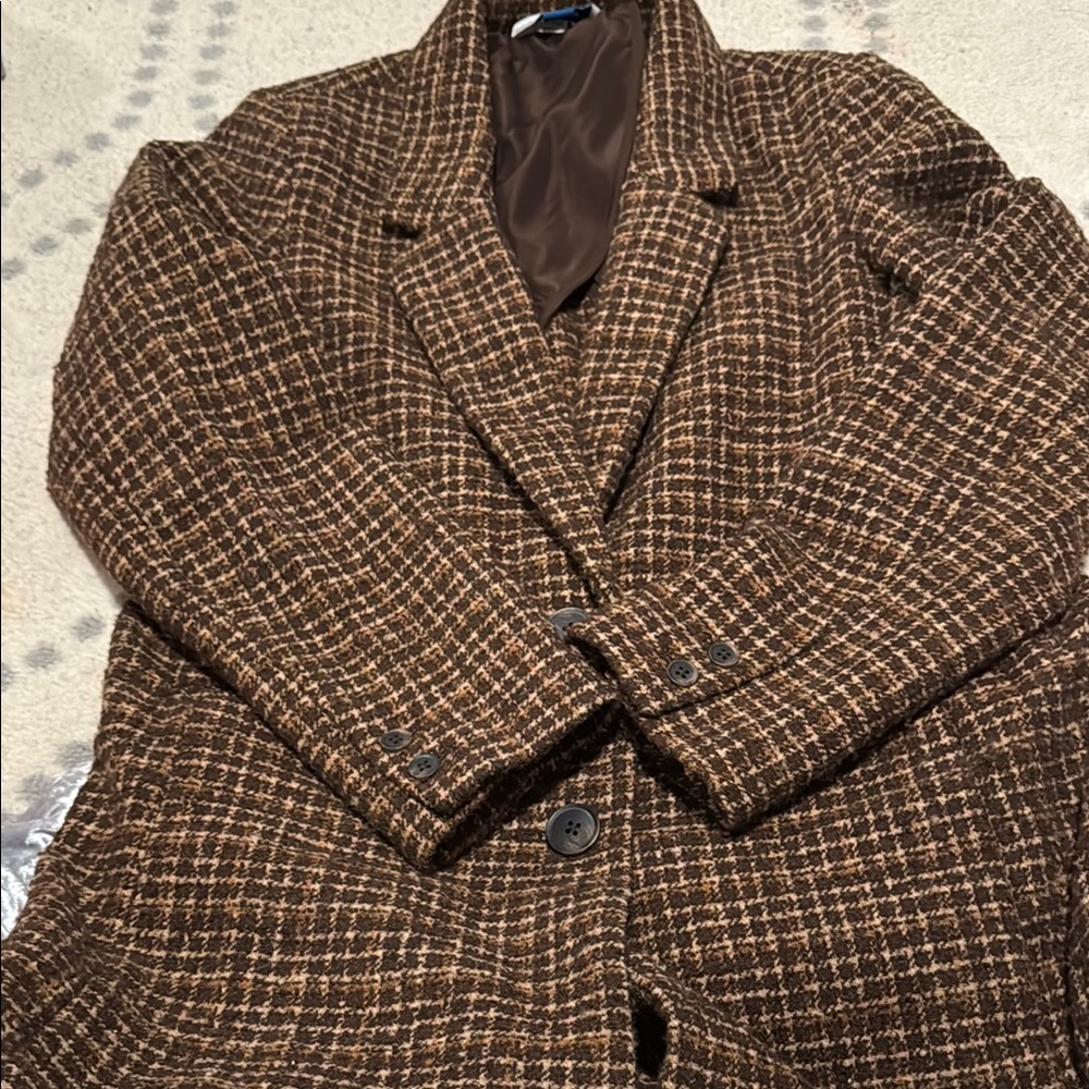 Old Navy Brown Checkered Jacket